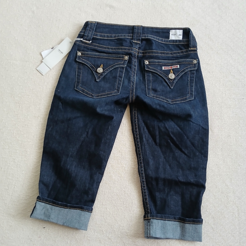 hudson ♡ capri cuffed malibu jeans 24 y2k mcbling euro low rise columbia wash - Picture 6 of 11
